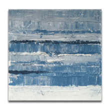 Blue color Modern Abstract Thick Oil Painting on Canvas Wall Paintings for Hotel